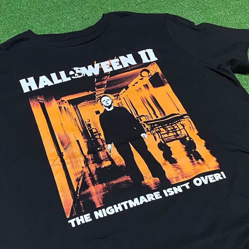 NEW Halloween II Micheal Myers T-Shirt Black Orange Sz XL John Carpenter Horror